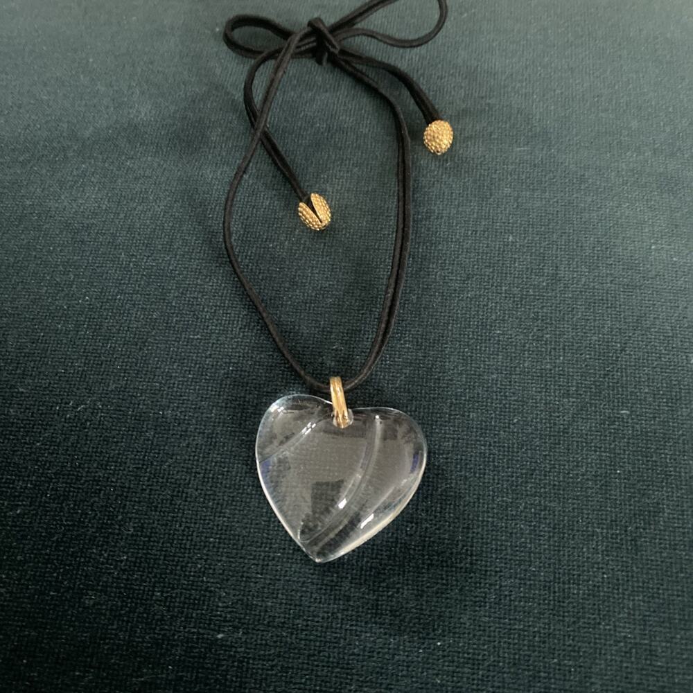 BACCARAT Clear Heart Necklace Pendant Choker